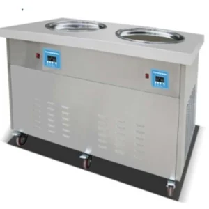 DOUBLE POT ICE CREAM FRIED MACHINE WITH SALAD TABLE 50hz MK-FP2R