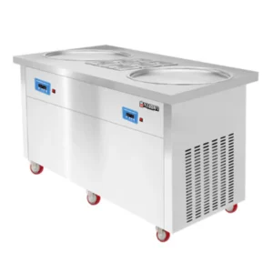 DOUBLE POT ICE CREAM FRIED MACHINE WITH SALAD TABLE 50hz – MK-FP2R-6c