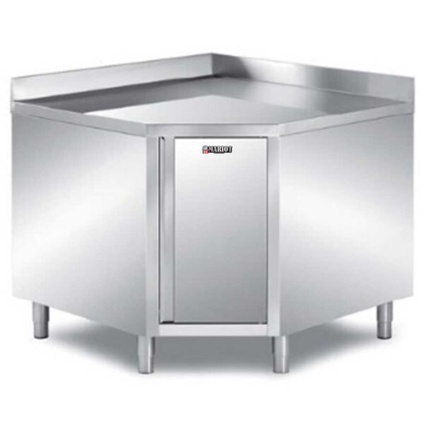 Stainless Steel Base Cabinet Corner Type One Door Middle Shelf