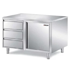 Stainless Steel Base Cabinet 1 hinged Door 3 Drawer