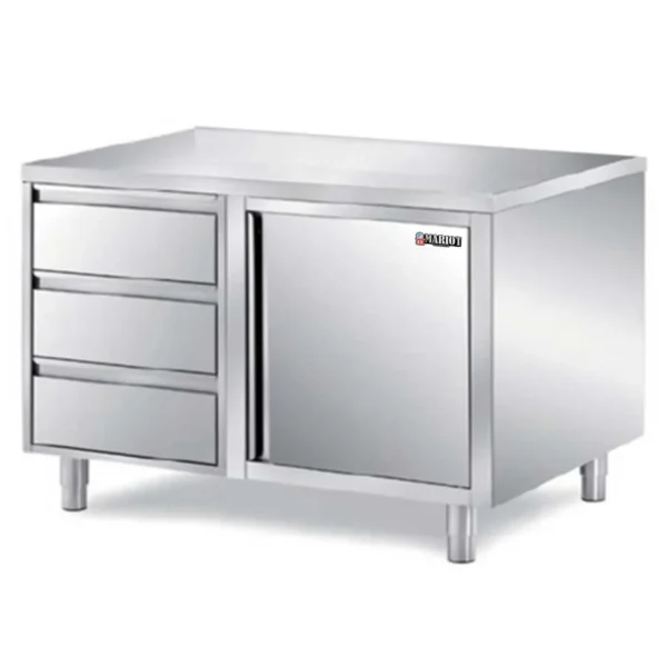 Stainless Steel Base Cabinet 1 hinged Door 3 Drawer