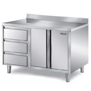 Stainless Steel Base Cabinet Back splash: 100 mm 5 Drawers 3 small & 2 Big